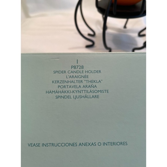 Pre-Owned PartyLite Halloween Spider Metal Candle Holder P8728 with 3" Candle - Picture 3 of 10